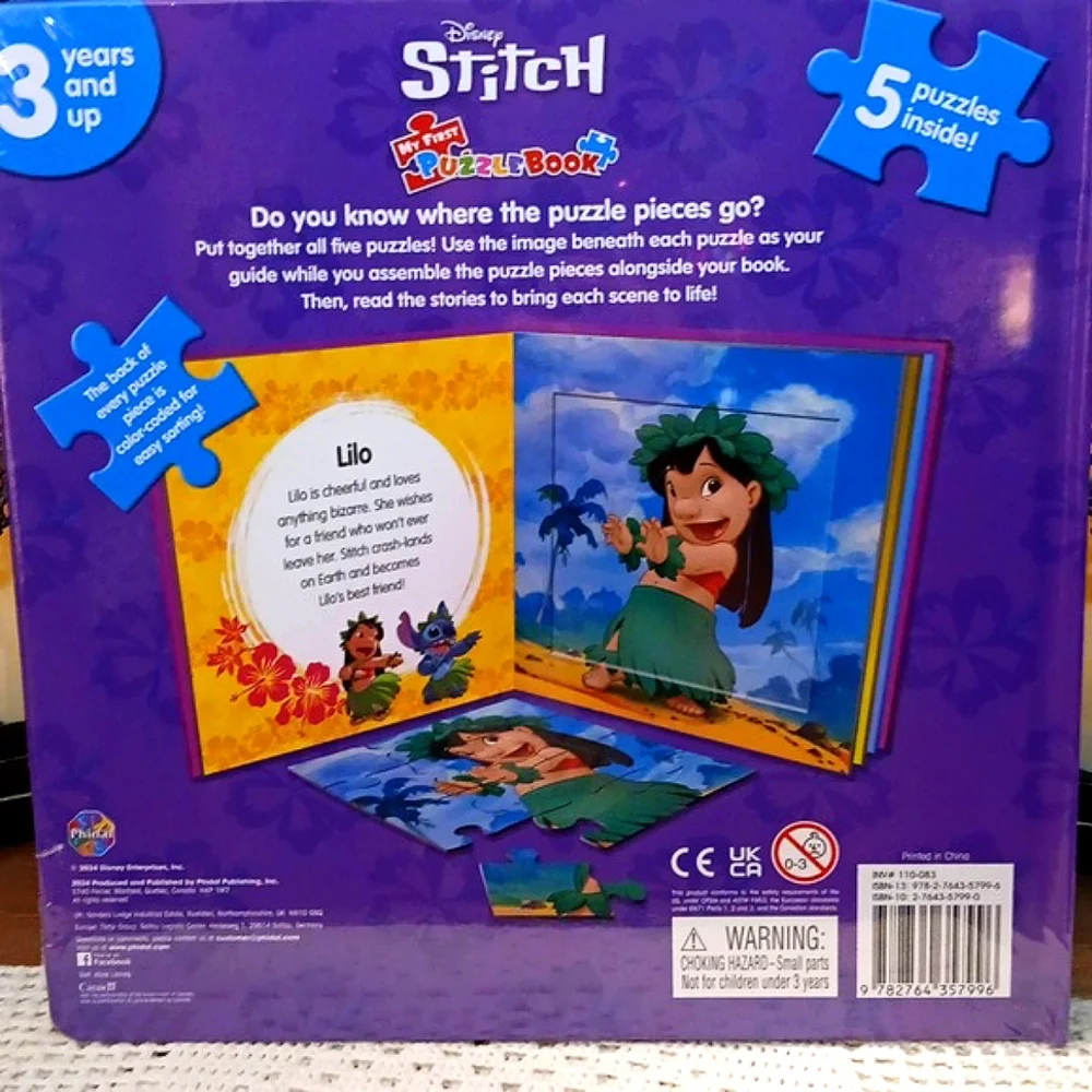 🆕️LAST 1💜DISNEYS STITCH MY FIRST PUZZLE BOOK. FIVE PUZZLES INSIDE!!